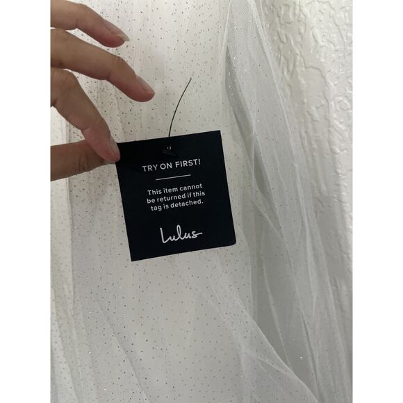 Lulus Spellbinding Beauty White Glitter Sleeveless Tulle Gown - Picture 5 of 14